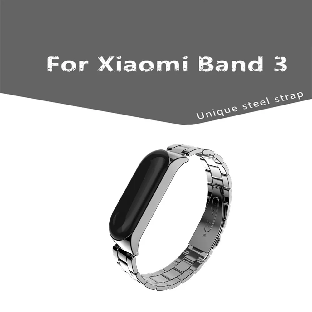 FGHGF mi Band 3 ремешок Безвинтовой браслет из нержавеющей стали умный Браслет my mi Band 3 сменные аксессуары черный для Xiaomi mi band 3