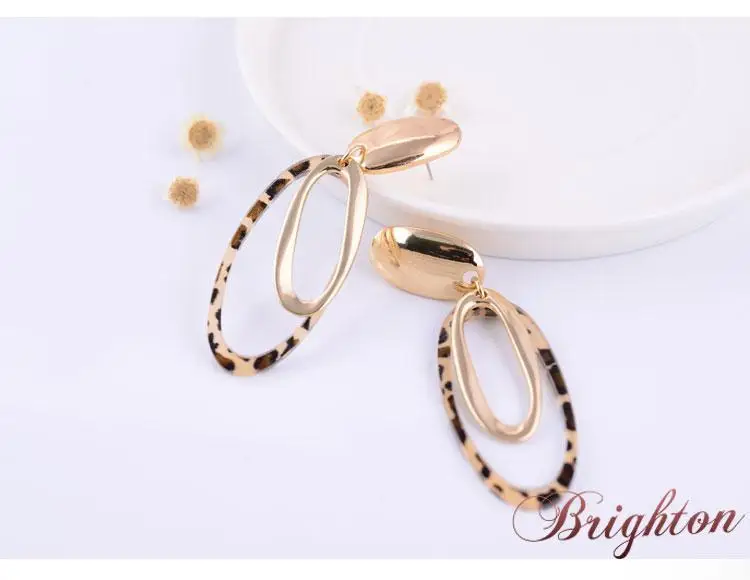 Occident Trendy Women Charm Leopard Print Statement Earrings Gold\Silver Plated Punk Rock Dangle Jewelry|jewelry channel|jewelry gold earringjewelry