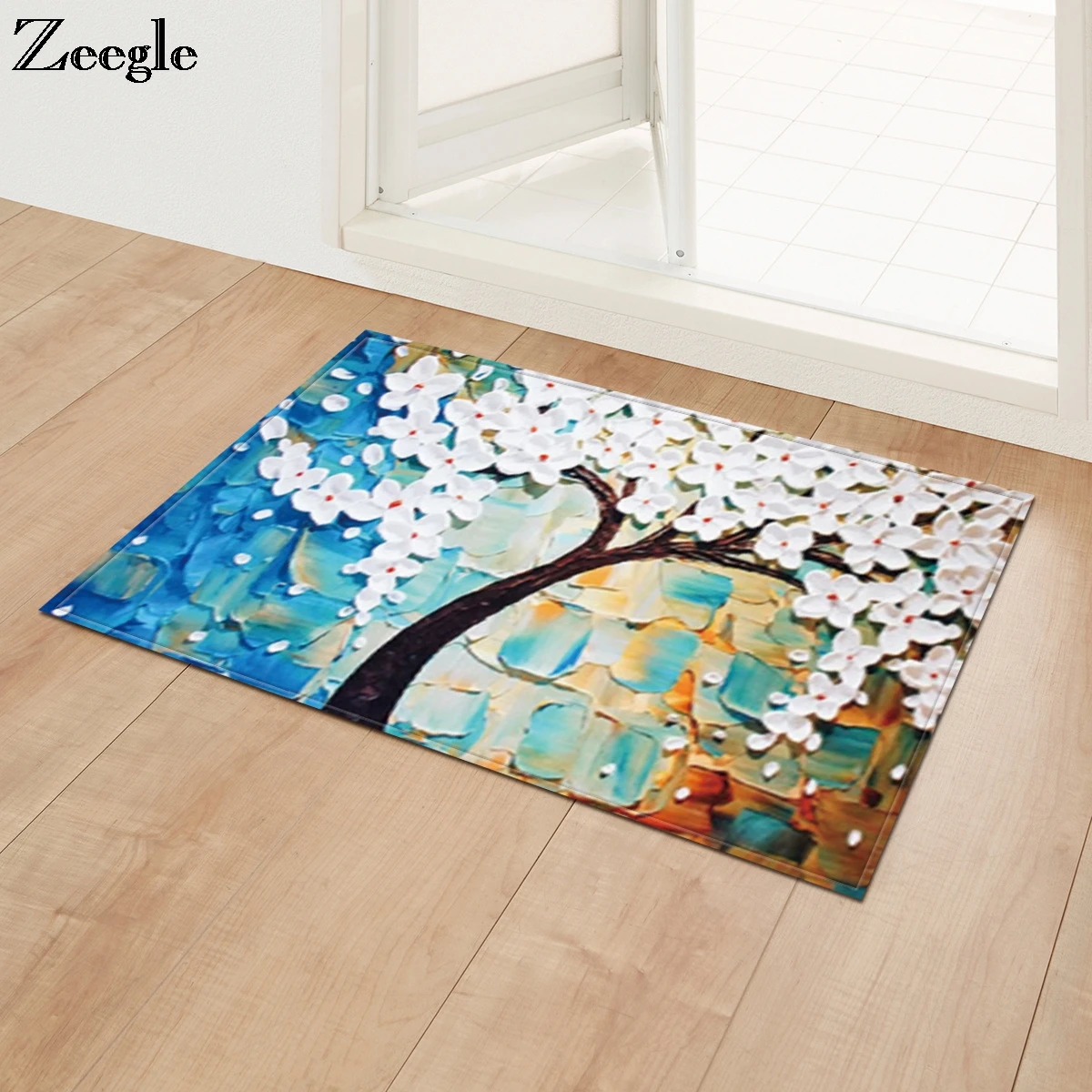 

Zeegle Front Door Mats Tree Printed Doormat For Entrance Door Anti Slip Bedroom Rug Kitchen Carpet Absorbent Bathroom Floor Mats