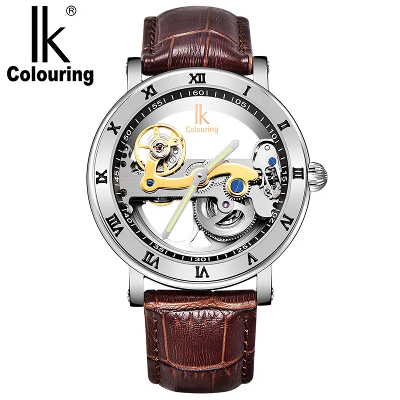 New Design Watches steel Brand Ik Colouring Hollow Automatic Mechanical Watch Men Skeleton Swimming 50M Waterproof | Наручные часы