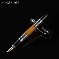 luxury writing pens black orange 675 silver flower amber celluloid fountain pen office and school supplies