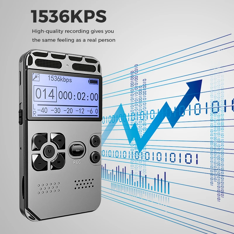 Скрытый диктофон регистратор MP3 1536KPS серый секретный проигрыватель устройство