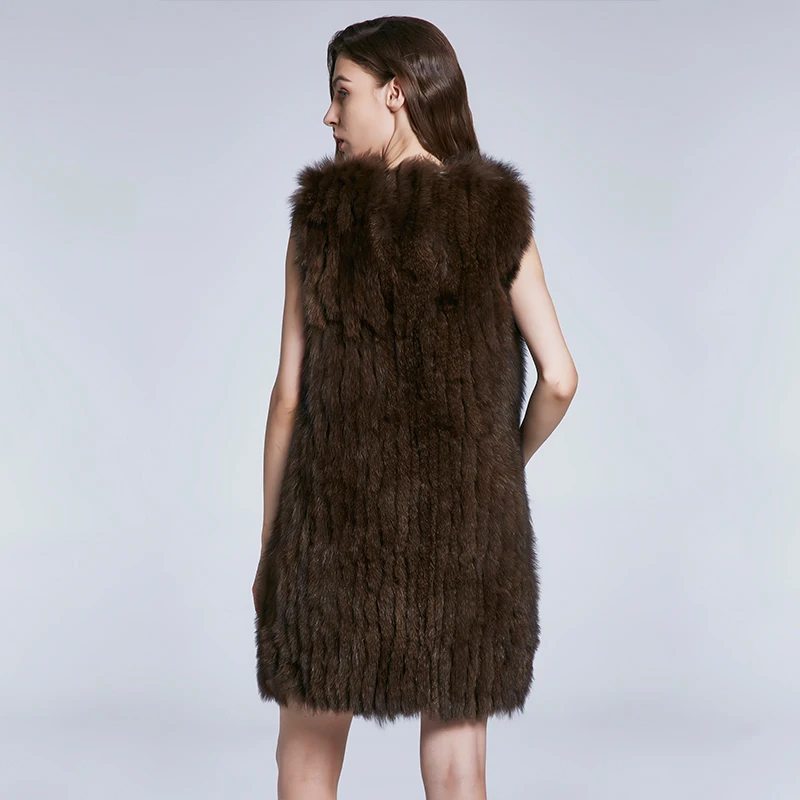 JKP New winter natural Fox Fur coats warm women real Fox Fur long sleeveless vest woman HZT-Z008 enlarge