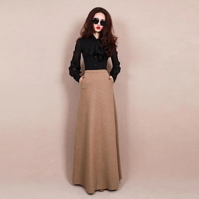 Индивидуальная осенне зимняя женская повседневная юбка трапеция с завышенной