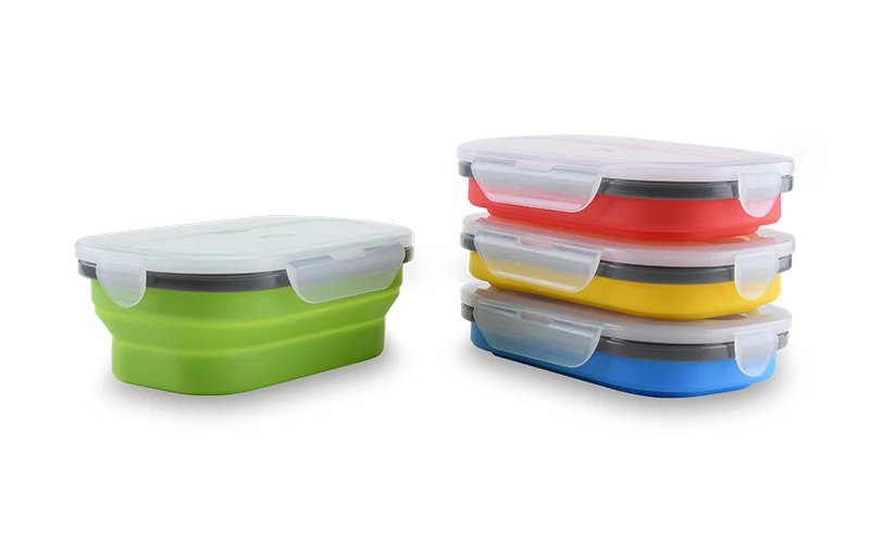 UPORS 800 мл силикона Bento Box новые творческие микроволновая печь Еда хранения Портативный складной Коробки для обедов с ложкой для детей для школы