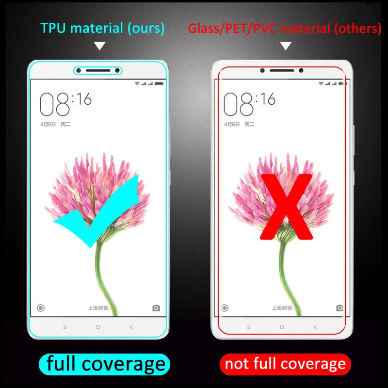 Полное покрытие протектор экрана для Xiaomi Mi max мягкий ТПУ материал 6 44 дюймов экран