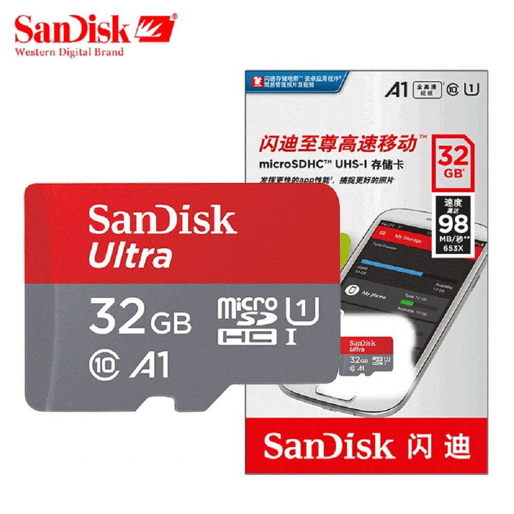 Карта памяти SanDisk A1 Micro SD 16 ГБ 32 64 Гб 128 MicroSD 100 м/с Uitra C10 TF карта 200 256 400 cartao de memoria|Карты