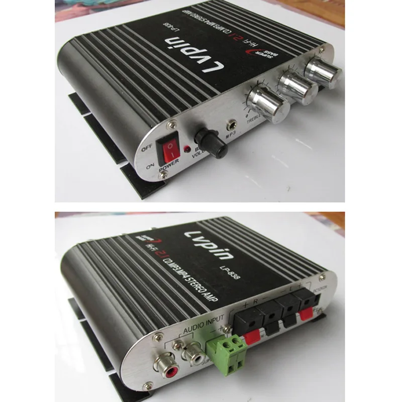 Прямая поставка аудио HiFi 200 Вт Мини Бас стерео усилитель 2 1 канальный для MP3