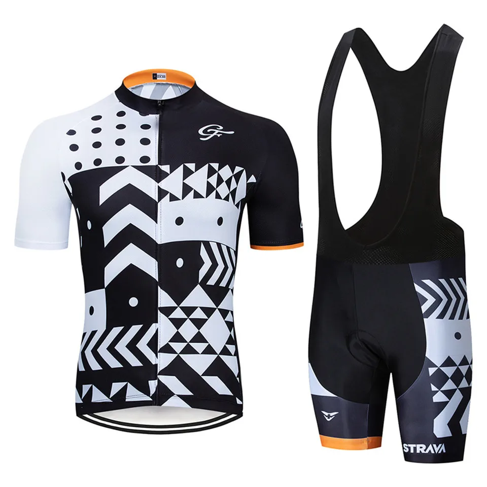 2019 STRAVA летние мужские Pro Велоспорт Джерси комплект велосипед Костюмы MTB