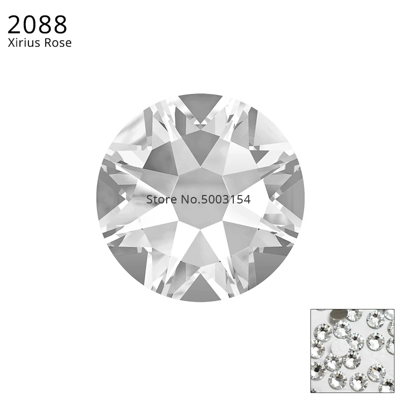 Crystal F (001) 24 шт.) Оригинальные кристаллы от Swarovski 2058 XILION 2088 XIRIUS Rose без горячей фиксации стразы с плоской задней частью для украшения ногтей - Цвет: Crystal F (001)