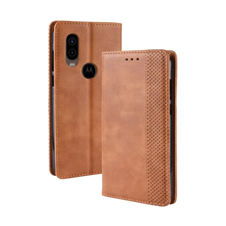 Для Motorola One Vision Чехол кошелек Флип стиль кожаный Винтажный чехол для телефона Motorola One Vision XT1970-1/3 с фоторамкой