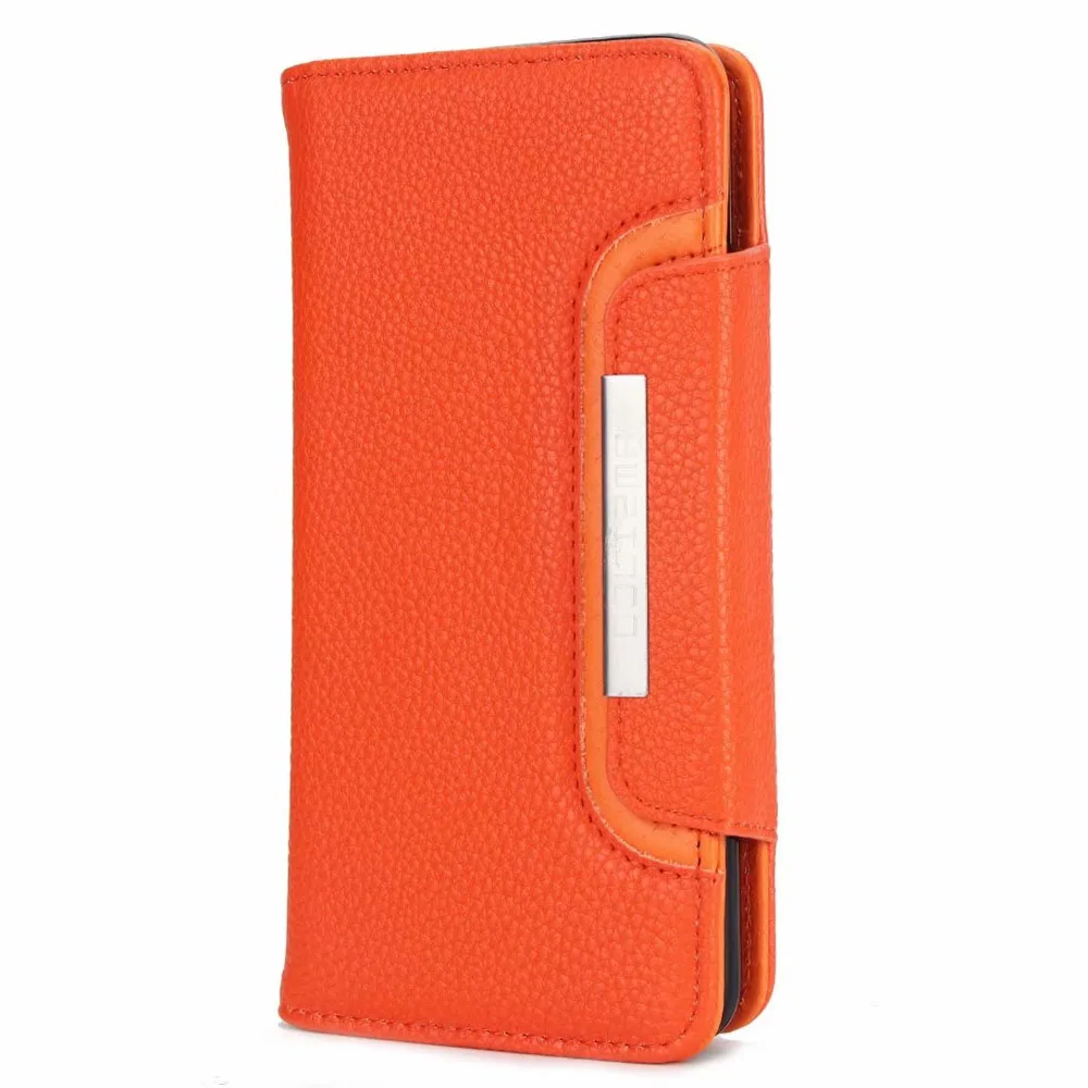 Orange Чехол для samsung S10 Galaxy S8 S9 Plus S10 Lite Note 9 из искусственной кожи, чехол с откидной крышкой, Магнитный чехол из ТПУ с зернистой поверхностью, съемный кошелек - Цвет: Orange
