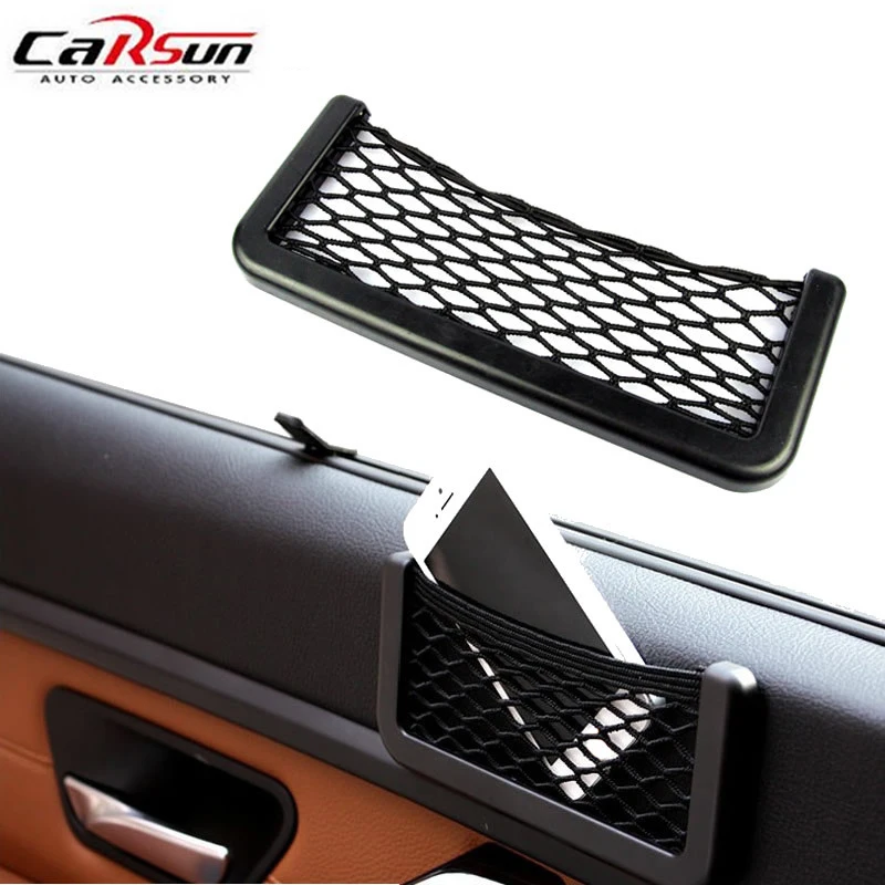 

2 Size Car Sunshade Door Storage Bag Car Styling Net Organizer Phone Holder Storage
