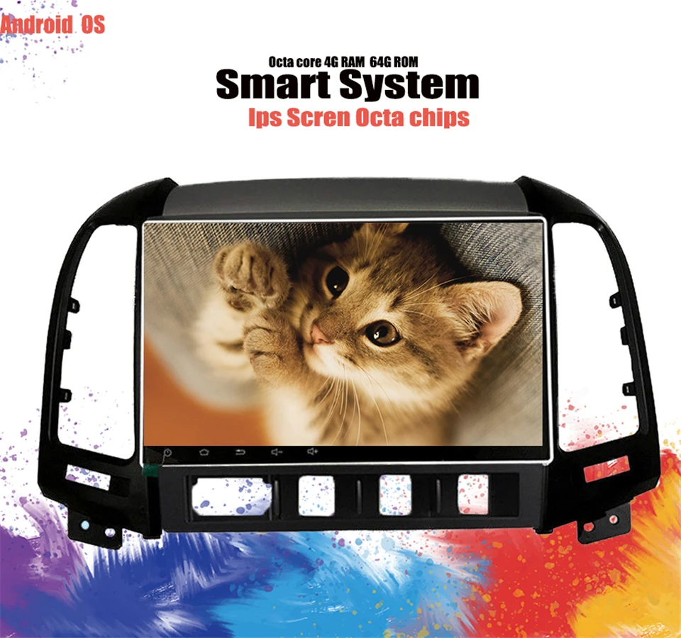 2Din Android 10 0 9 &quotGPS автомобильное радио для HYUNDAI SANTA FE 2005 06 2007 2008-2012 dvd экран 6 + 128G