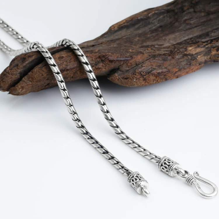 

2.5MM Real Pure Silver Necklace Thailand 925 Silver Necklace Designer Vintage Sterling SilverNeckace for Necklace
