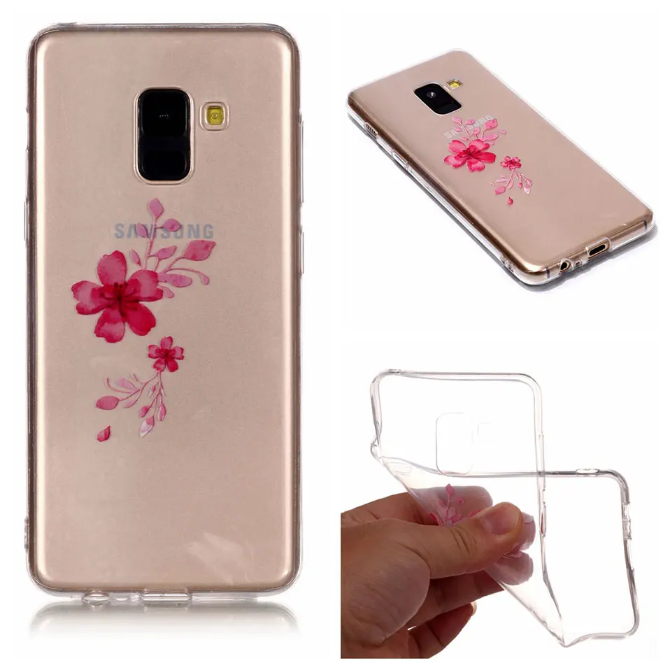 Soft TPU Phone case For Samsung A6 plus 2018 couqe Transparent Back Cover A8 A3 A5 2017 Funda |