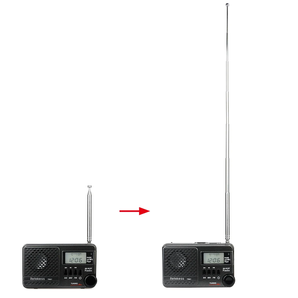 Retekess TR601 FM/AM/SW радио многополосный цифровой стерео радио приемник ж/MP3 колонки наушники Выход Время антенна дисплея радио