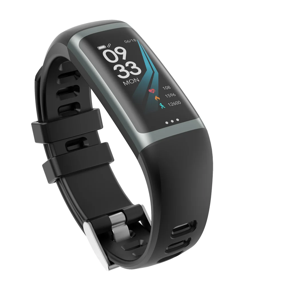 Умный Фитнес-браслет трекер часы Шагомер монитор сердечного ритма Smartband кровяное давление спортивные часы Ip67 браслет - Цвет: Black