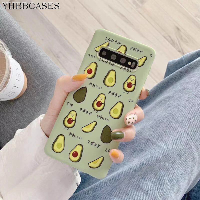 YHBBCASES Забавный милый чехол для телефона с принтом авокадо samsung Galaxy Note 8 9 Мягкие