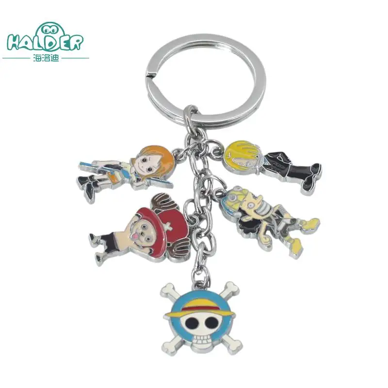 Halder one piece Череп фигурки из сплава металла брелок металлический кулон цвет аниме мультфильм косплей брелок цепочка для ключей для фанатов - Цвет: Key Chain 1