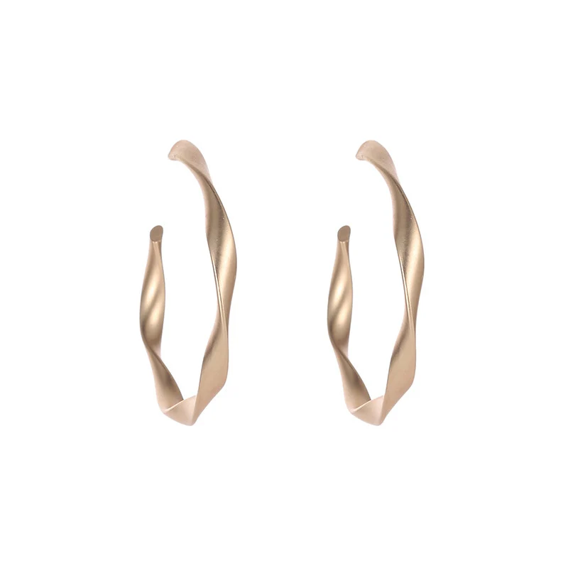 Matte Gold/Silver Color Small Open Twisted Hoop Earrings for Women Geometric Circle Hoops Minimalist Metal | Украшения и
