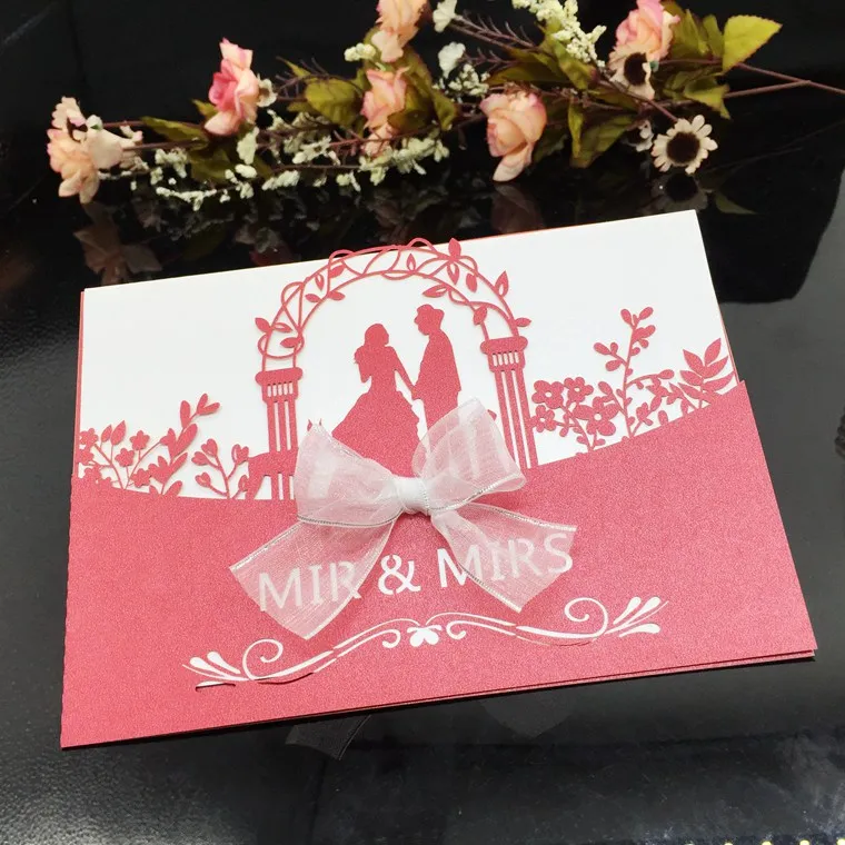 200 шт. пригласительные открытки для жениха и невесты с лазерной резкой | Дом сад