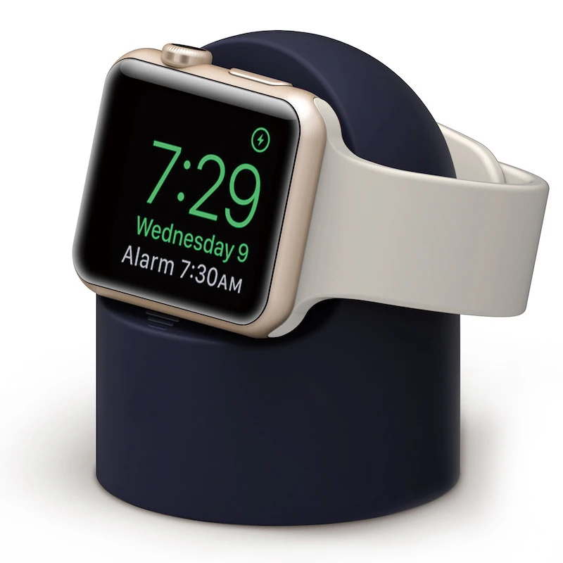 Темно-синий Силиконовые зарядки стенд держатель док-станция для Apple Watch серии 1/2/3/4, 42 мм, 38 мм, версия Зарядное устройство Держатель кабеля для наручных часов iwatch 1 2 3 док-станции - Цвет: Темно-синий