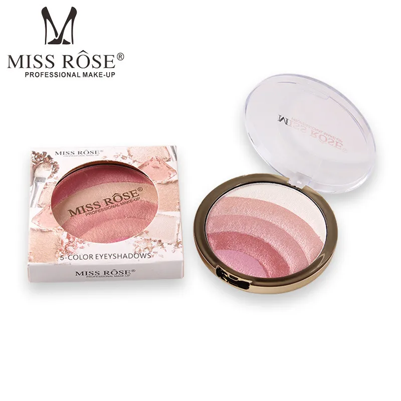 Бренд Miss Rose 10 цветов Радужный хайлайтер бронзатор для лица Пудра Тени век Палитра