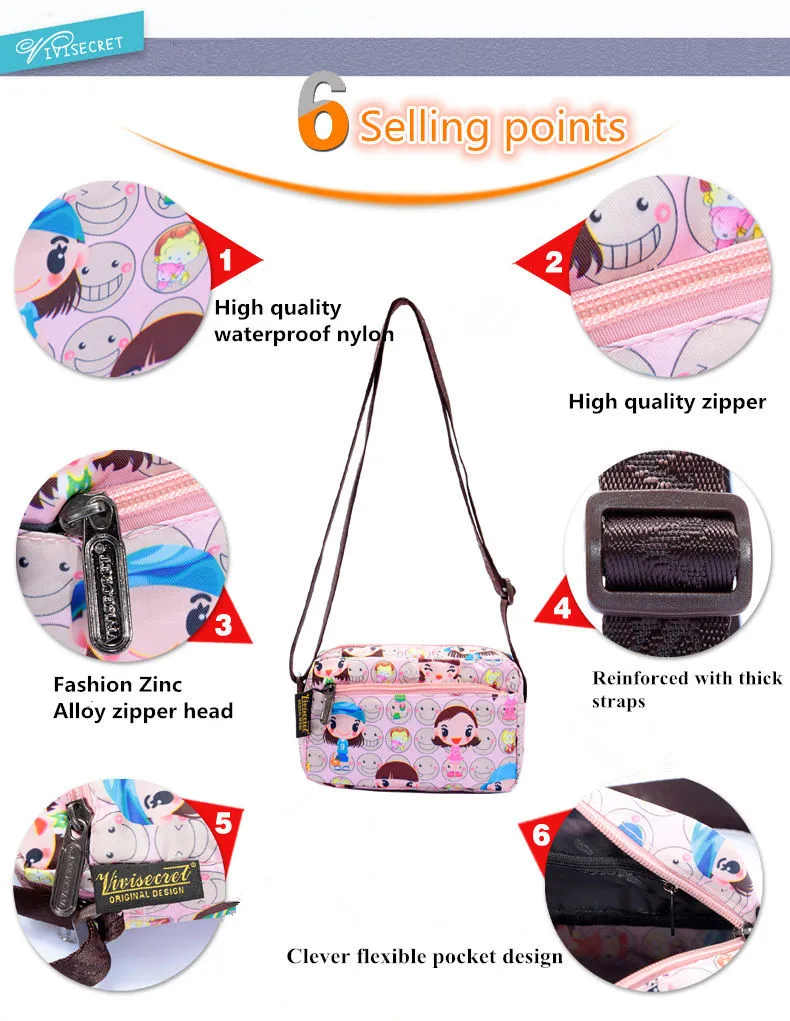 Модная женская нейлоновая сумка-мессенджер через плечо с мультяшным цветком ЦУМ