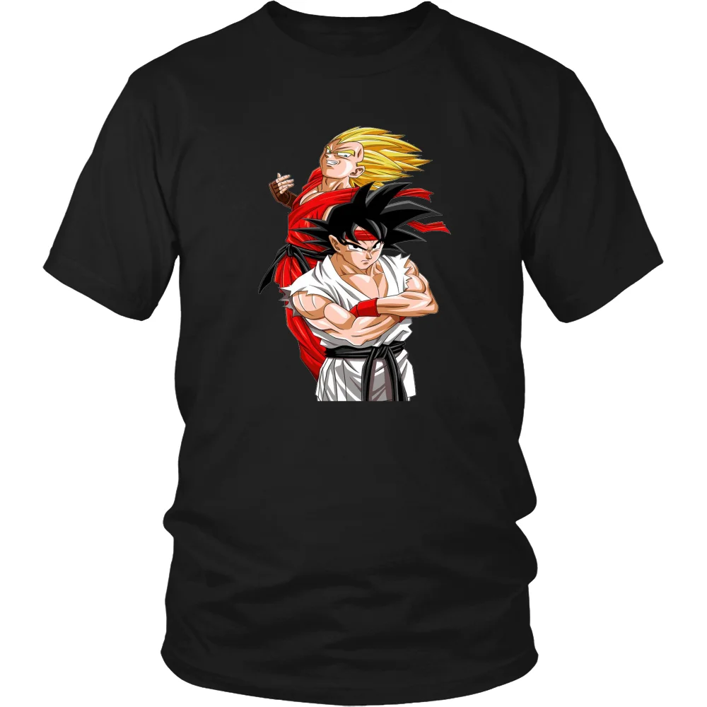 Ken Ryu Goku Vegeta Mashup рубашка рубашки футболка с героями мультфильмов Мужская унисекс