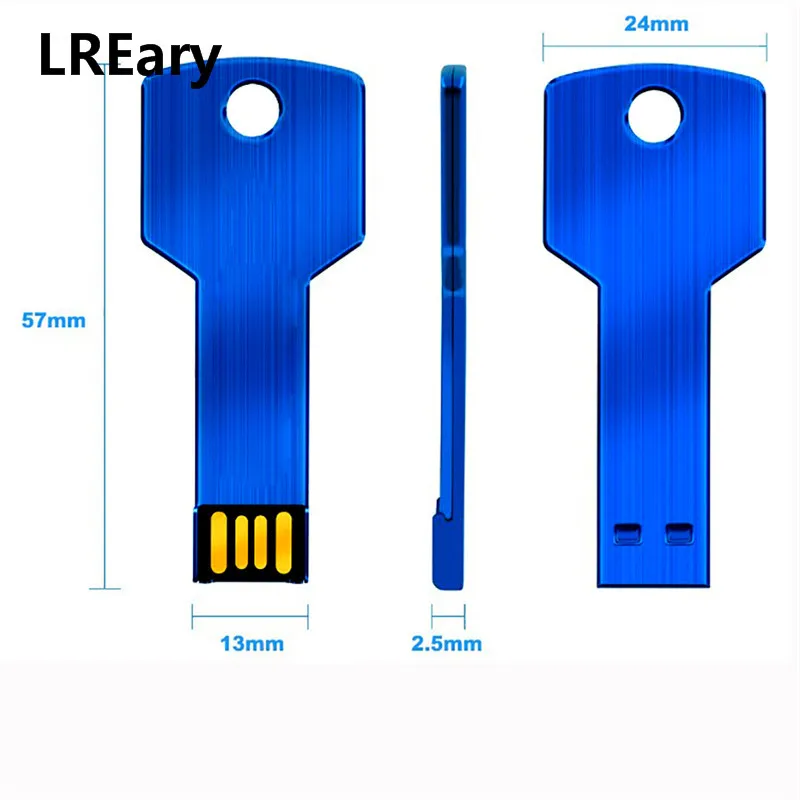 Hot USB Flash Drive Pen 64gb 32gb 16gb 8gb 4gb pendrive waterproof U disk Metal Key shape Memory Stick 2.0 Custom logo | Компьютеры и