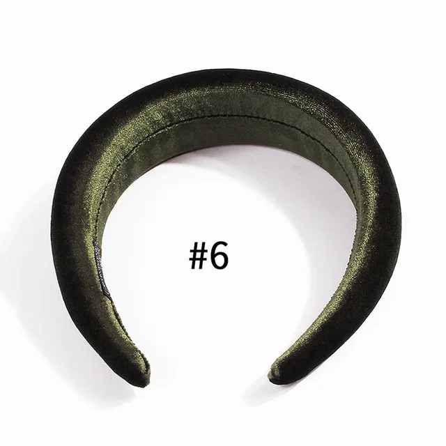 green headband Однотонная плотная мягкая ободок бархатная повязка для волос для женщин Эластичность 5 см Широкий ободок для волос Bobo аксессуары для волос в виде тюрбана - Цвет: green headband