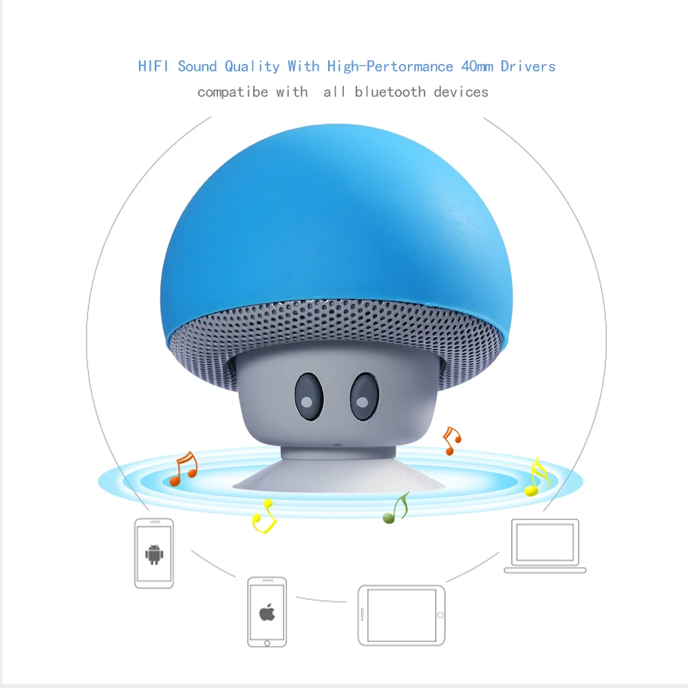 Портативный динамик беспроводной Bluetooth Гриб с микрофоном мини для компьютера
