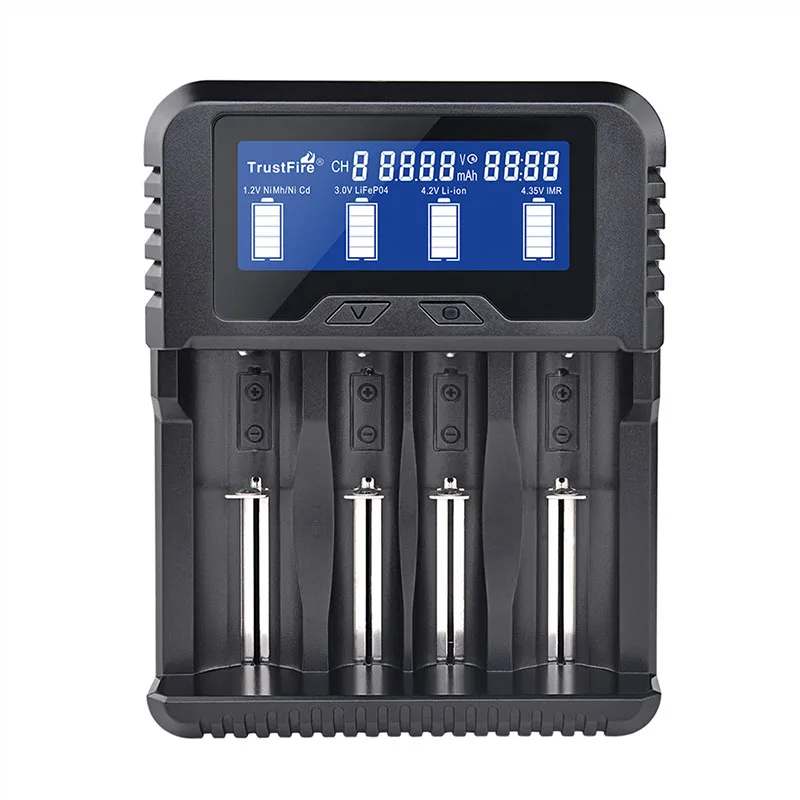 Trustfire tr 020 QC 3 0 Интеллектуальное Быстрое зарядное устройство с ЖК дисплеем В