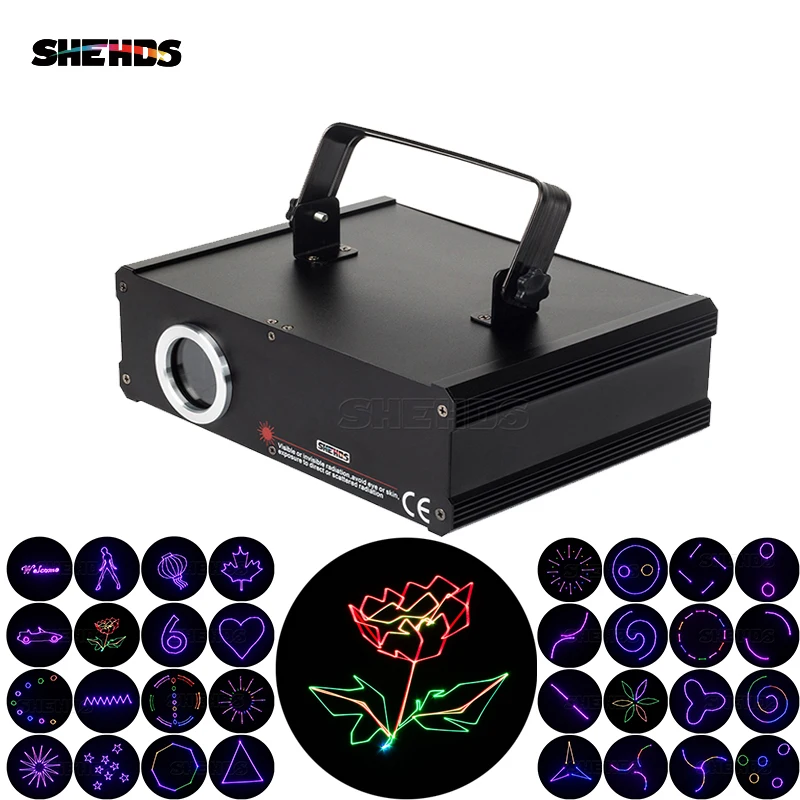 

SHEHDS 1000mW RGB Laser Scan Pattern Light DMX DIP Animation Scan Projector Disco Party DJ Show Beam Moving Ray Stage Lighting