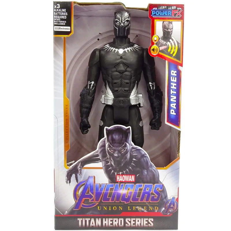 Panther with box 30 см Marvel Мстители Веном Бэтмен Супермен флэш танос Халк Росомаха Черная пантера Человек-паук фигурка куклы игрушки для детей - Color: Panther with box