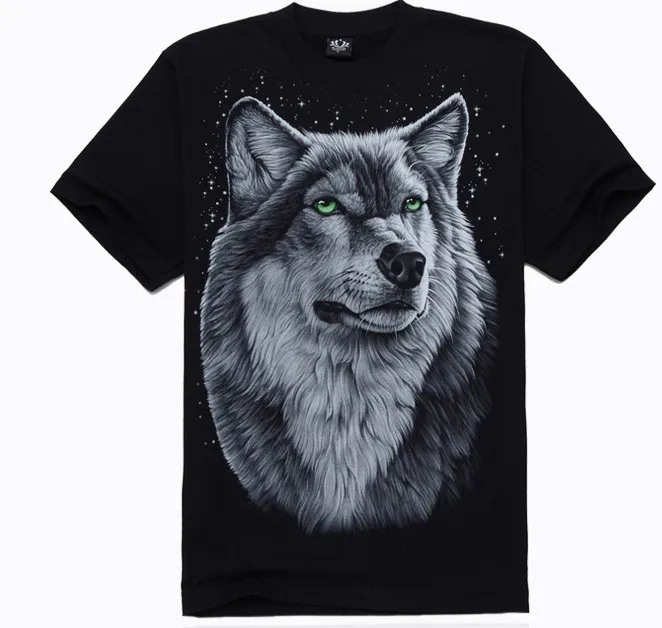 

T-shirts summer style men fashion cotton 3 d design wolf image star style