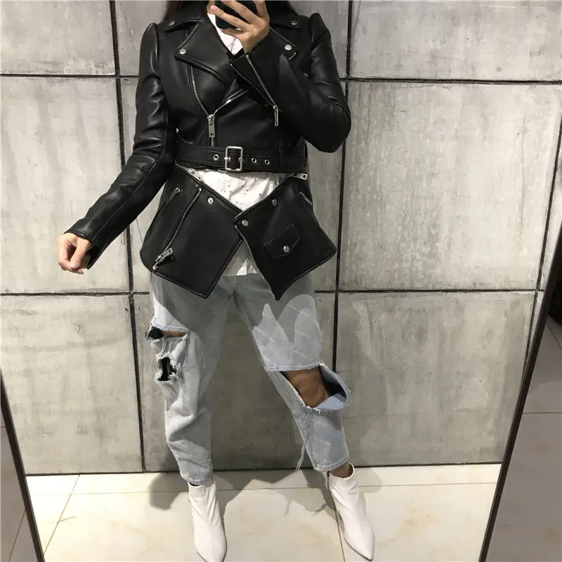 Женская куртка из натуральной кожи овечьей кожи|skins women|skin lambskin leather jacket |