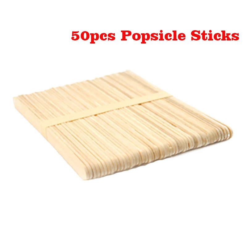 50pcs Popsicle Stick 8 форм форма для мороженого силиконовая форма льда крема с 12 шт. палочки для Фруктового мороженого плесень лоток для вечерние - Цвет: 50pcs Popsicle Stick