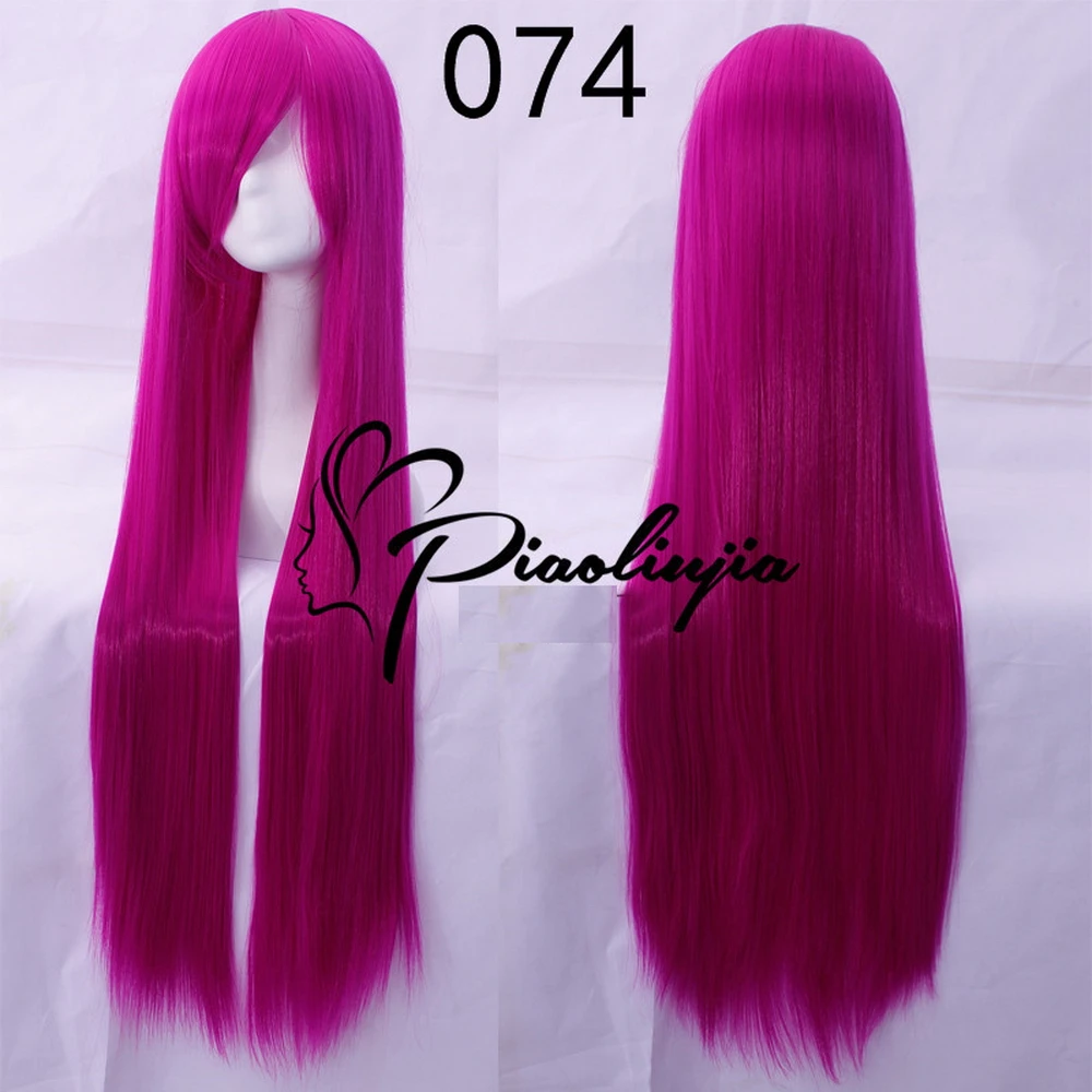 Роза сетка 100 см прямые накладные волосы парик Аниме Костюм синтетические синий