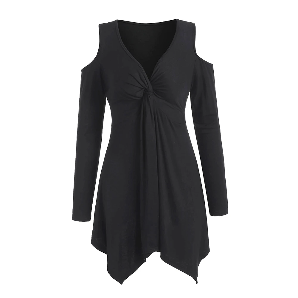 Узловое мини женское платье с открытыми плечами|Женские платья| |