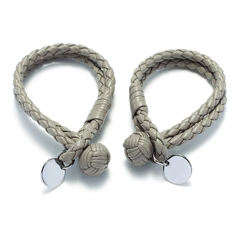 Фирменный дизайн ручная вязка овчины кожаный браслет для мужчин женщин девушек