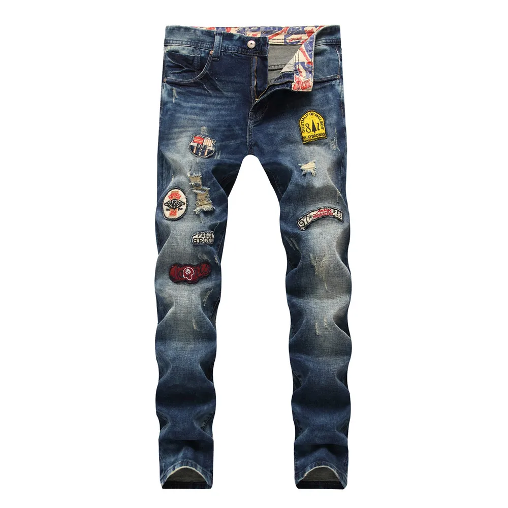 Джинсы мужские облегающие весна 2019 рваные джинсы для мужчин джоггеры потертые