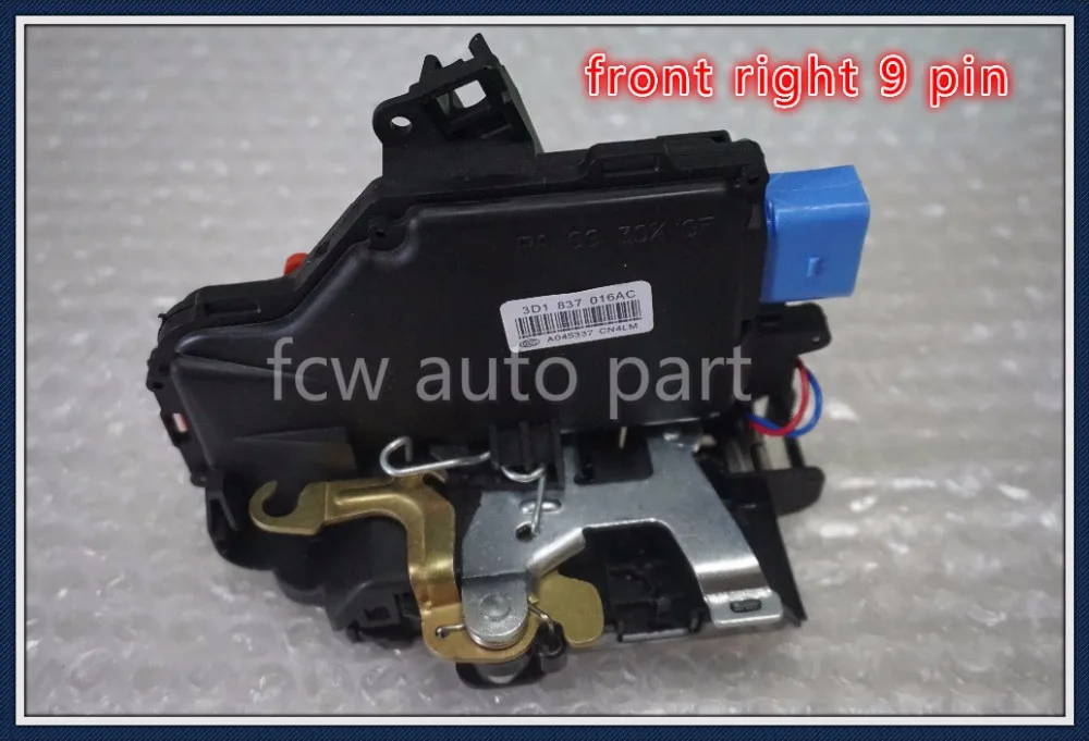 Правая передняя для VW GOLF V JETTA центральный дверной замок механизм 9 PIN 3D1837016A 3D1837016AB
