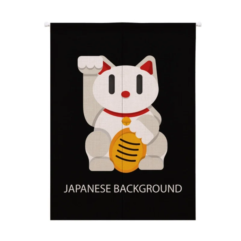 Для украшения дома Манеки Неко/Lucky Cat Дизайн Хлопок и лен в японском стиле Норен дверная занавеска висячий гобелен