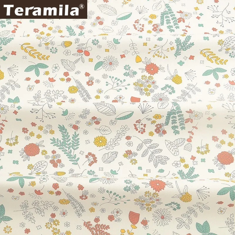 Teramila Flroal Design 100% хлопок саржевая ткань измеритель Algodon DIY лоскутное одеяло платье