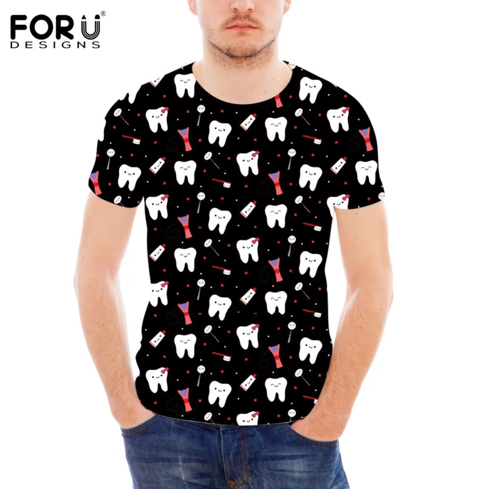 

FORUDESIGNS New 2018 Summer Dentist Men T shirts Fashion Casual High Quality Male T-shirt Cotton Breathable Short Sleeve T Shirt