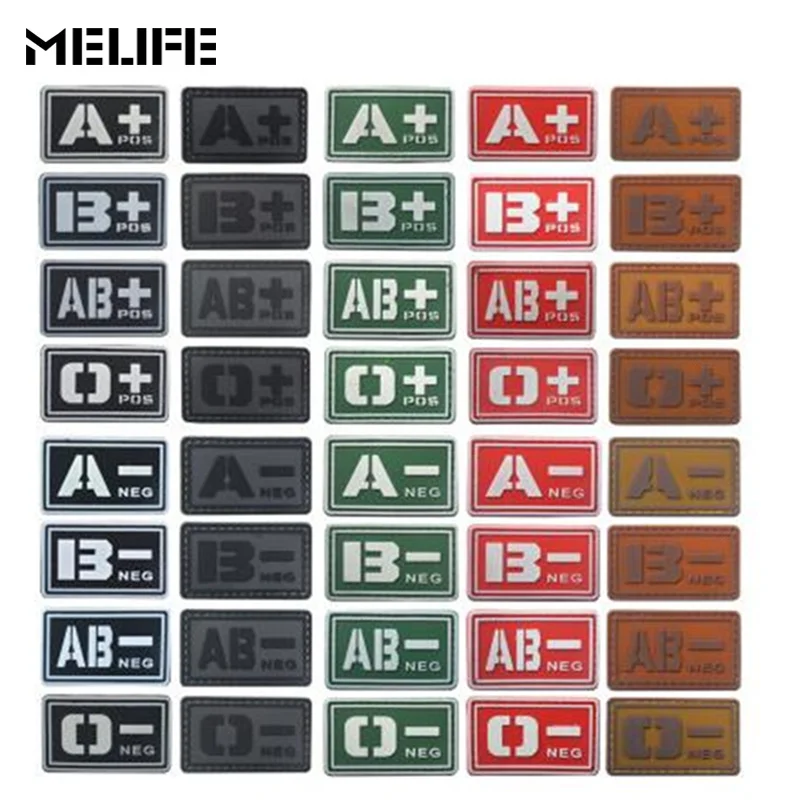 

Hunting accessories Patch 3D PVC Patch A+ B+ AB+ O+POS A- B- AB- O-NEG Blood Type Group Glowing tactics Military badges patches