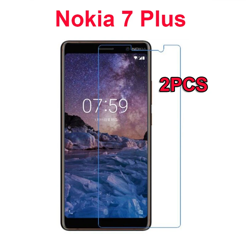 2 шт для Nokia 7 Plus Защитная пленка экрана Nokia7 из закаленного стекла N7