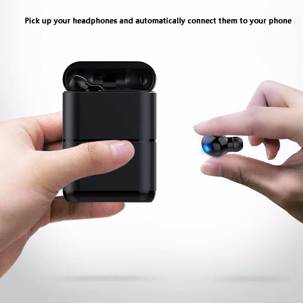 Беспроводная Bluetooth гарнитура 5 0 наушники спортивные мини перезаряжаемые